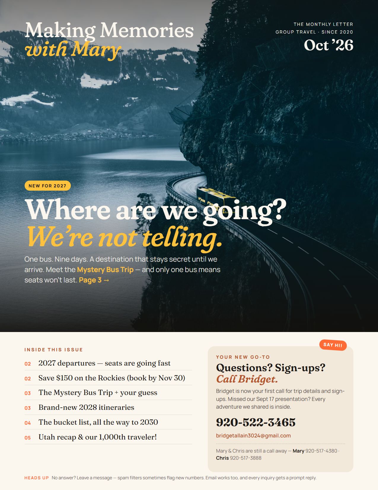 Cover of the October 2026 newsletter
